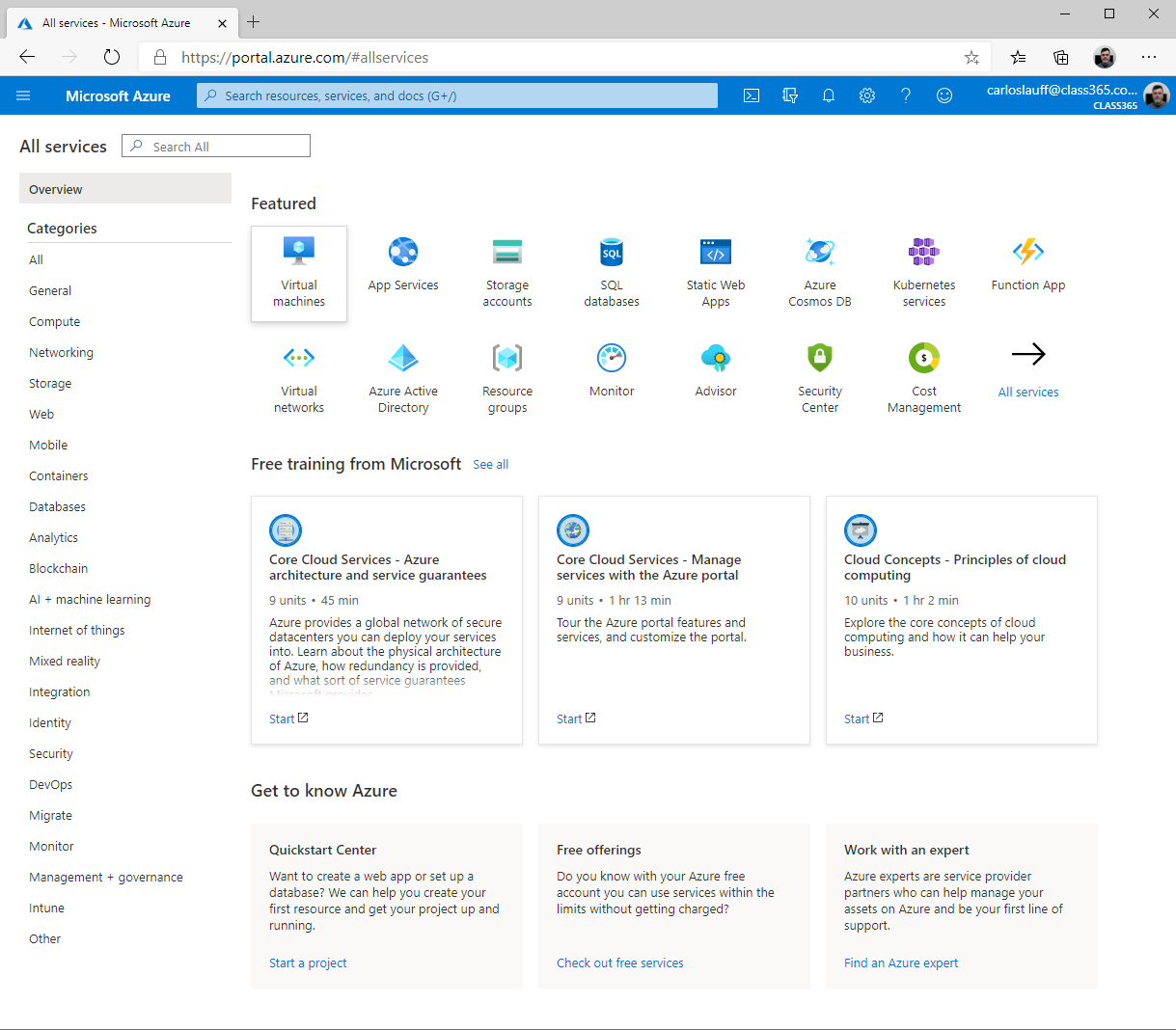 Portal do Azure Resource Manager